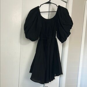 Altar'd State Black Puff Sleeve Mini Sundress